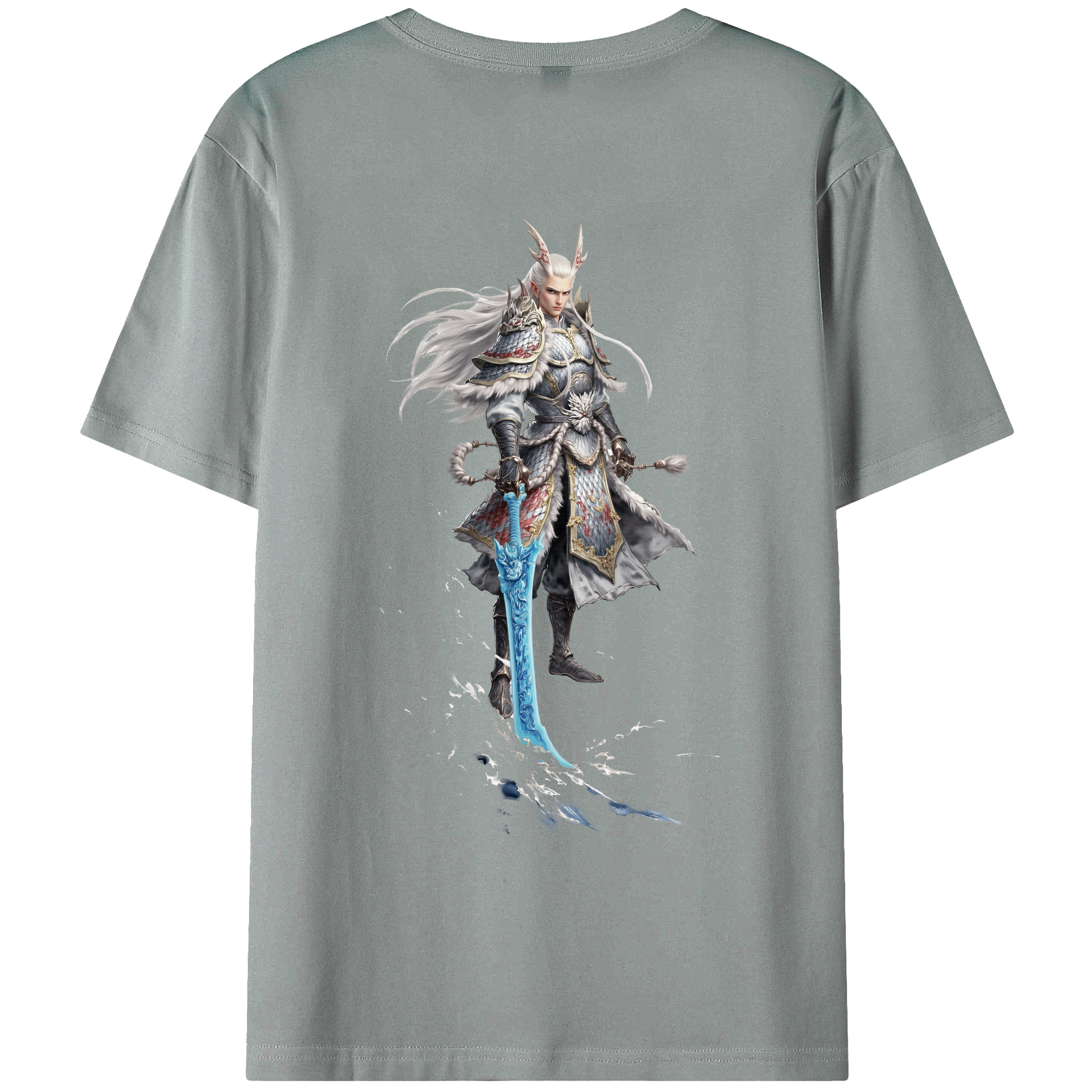 （画像用） Ne Zha 2 ナタ 魔童の大暴れ 綿100％ メンズ半袖Tシャツ（バックプリント） 通気性